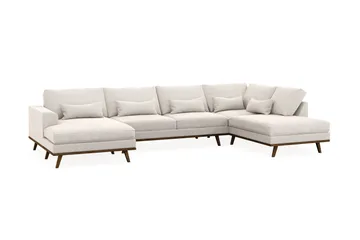 Copenhagen 5-sits Högervänd U-formad Soffa med Divan och Schäslong i Sammet - Krämvit - Products - Möbler - Soffa - Sammetssoffa