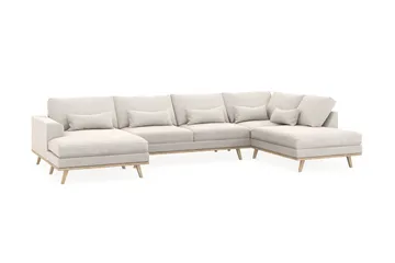 Copenhagen 5-sits Högervänd U-formad Soffa med Divan och Schäslong i Sammet - Krämvit - Products - Möbler - Soffa - Sammetssoffa