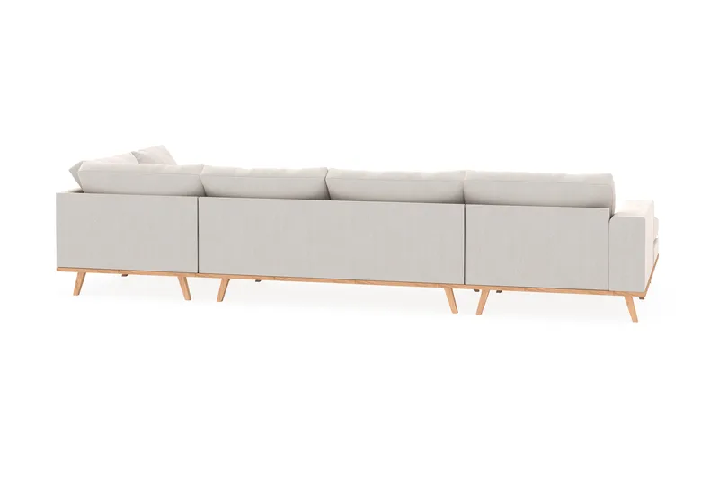 Copenhagen 5-sits Högervänd U-formad Soffa med Divan och Schäslong i Sammet - Krämvit - Products - Möbler - Soffa - Sammetssoffa