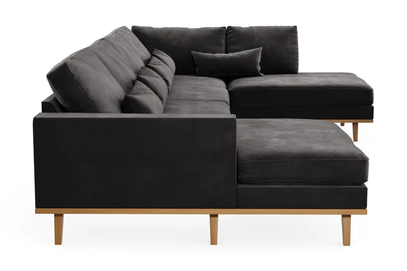Copenhagen 5-sits Högervänd U-formad Soffa med Divan och Schäslong i Sammet - Mörkgrå - Products - Möbler - Soffa - Sammetssoffa