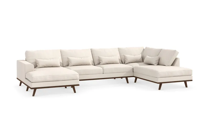 Copenhagen 5-sits Högervänd U-formad Soffa med Divan och Schäslong i Tyg - Beige - Products - Möbler - Soffa - U-soffa