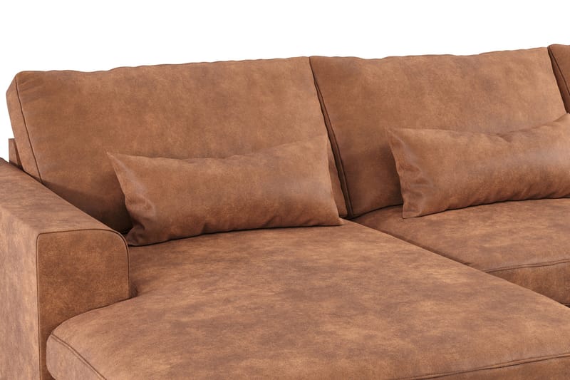 Copenhagen 5-sits Vänstervänd U-formad Large Soffa med Divan och Schäslong i Konstläder - Brun - Products - Möbler - Soffa - Skinnsoffa
