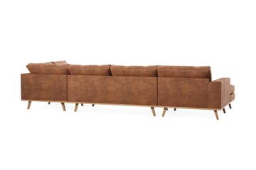 Copenhagen 5-sits Vänstervänd U-formad Large Soffa med Divan och Schäslong i Konstläder - Brun - Products - Möbler - Soffa - Skinnsoffa