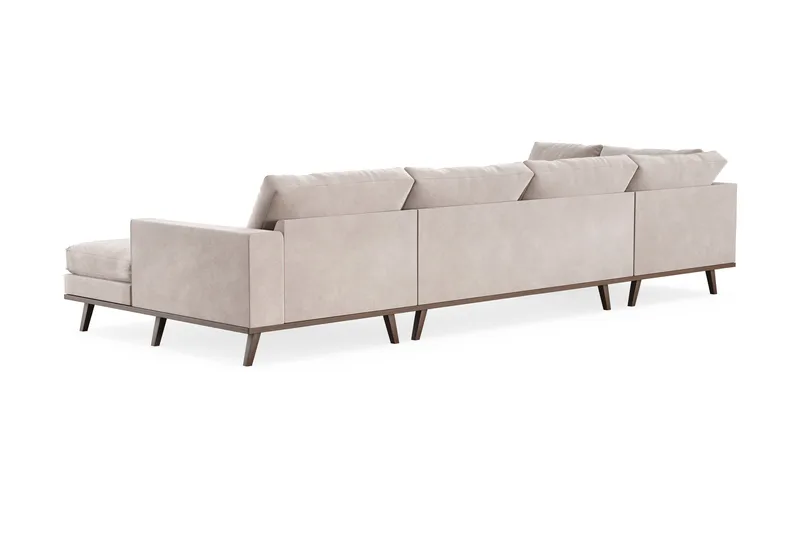 Copenhagen 5-sits Vänstervänd U-formad Large Soffa med Divan och Schäslong i Sammet - Beige - Products - Möbler - Soffa - Sammetssoffa