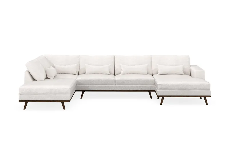 Copenhagen 5-sits Vänstervänd U-formad Soffa med Divan och Schäslong i Bouclé - Vit - Products - Möbler - Soffa - U-soffa