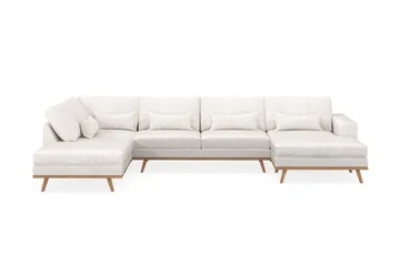 Copenhagen 5-sits Vänstervänd U-formad Soffa med Divan och Schäslong i Bouclé - Vit - Products - Möbler - Soffa - U-soffa
