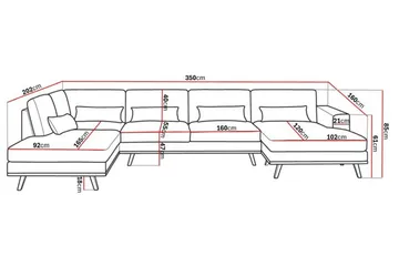 Copenhagen 5-sits Vänstervänd U-formad Soffa med Divan och Schäslong i Konstläder - Mörkgrå - Products - Möbler - Soffa - Skinnsoffa