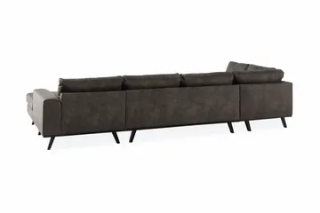 Copenhagen 5-sits Vänstervänd U-formad Soffa med Divan och Schäslong i Konstläder - Mörkgrå - Products - Möbler - Soffa - Skinnsoffa