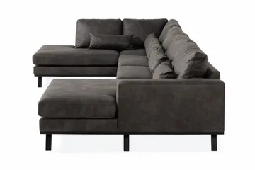 Copenhagen 5-sits Vänstervänd U-formad Soffa med Divan och Schäslong i Konstläder - Mörkgrå - Products - Möbler - Soffa - Skinnsoffa