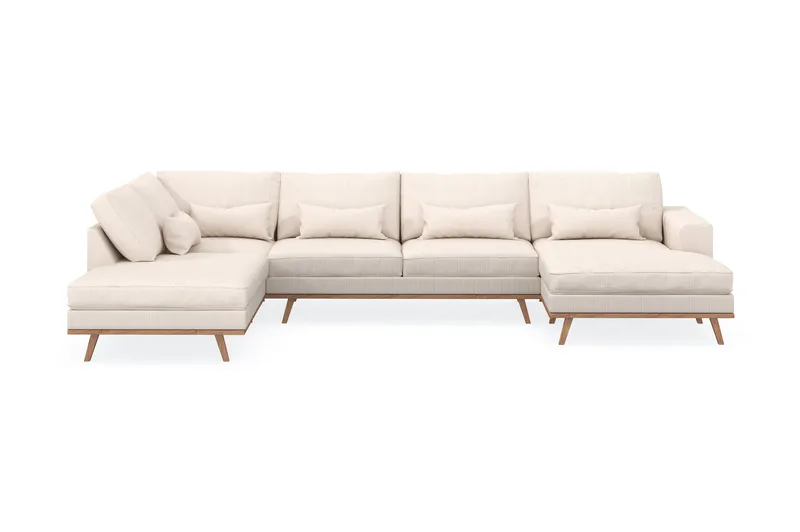 Copenhagen 5-sits Vänstervänd U-formad Soffa med Divan och Schäslong i Manchester - Beige - Products - Möbler - Soffa - U-soffa