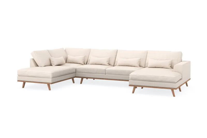 Copenhagen 5-sits Vänstervänd U-formad Soffa med Divan och Schäslong i Manchester - Beige - Products - Möbler - Soffa - U-soffa