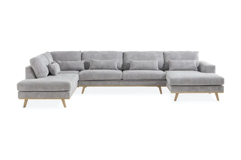 Copenhagen 5-sits Vänstervänd U-formad Soffa med Divan och Schäslong i Manchester - Ljusgrå - Products - Möbler - Soffa - U-soffa