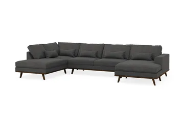 Copenhagen 5-sits Vänstervänd U-formad Soffa med Divan och Schäslong i Manchester - Mörkgrå - Products - Möbler - Soffa - U-soffa