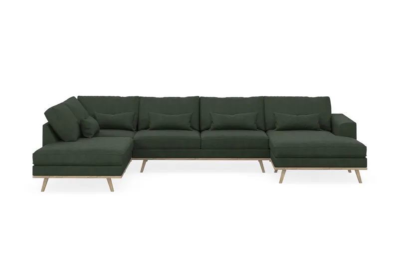 Copenhagen 5-sits Vänstervänd U-formad Soffa med Divan och Schäslong i Manchester - Mörkgrön - Products - Möbler - Soffa - U-soffa