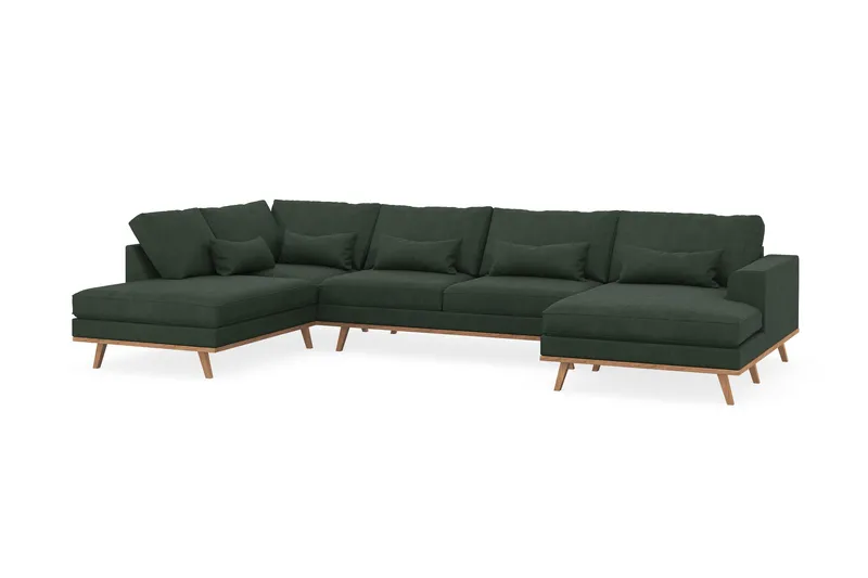Copenhagen 5-sits Vänstervänd U-formad Soffa med Divan och Schäslong i Manchester - Mörkgrön - Products - Möbler - Soffa - U-soffa