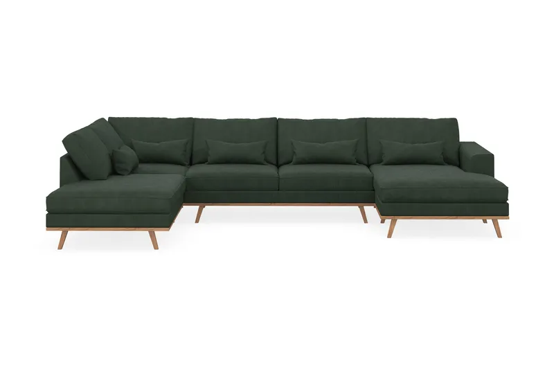 Copenhagen 5-sits Vänstervänd U-formad Soffa med Divan och Schäslong i Manchester - Mörkgrön - Products - Möbler - Soffa - U-soffa