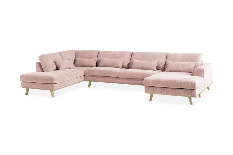 Copenhagen 5-sits Vänstervänd U-formad Soffa med Divan och Schäslong i Manchester - Rosa - Products - Möbler - Soffa - U-soffa