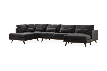Copenhagen 5-sits Vänstervänd U-formad Soffa med Divan och Schäslong i Sammet - Mörkgrå - Products - Möbler - Soffa - Sammetssoffa