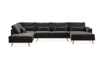 Copenhagen 5-sits Vänstervänd U-formad Soffa med Divan och Schäslong i Sammet - Mörkgrå - Products - Möbler - Soffa - Sammetssoffa