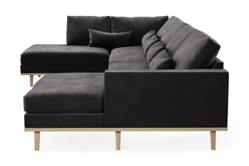 Copenhagen 5-sits Vänstervänd U-formad Soffa med Divan och Schäslong i Sammet - Mörkgrå - Products - Möbler - Soffa - Sammetssoffa
