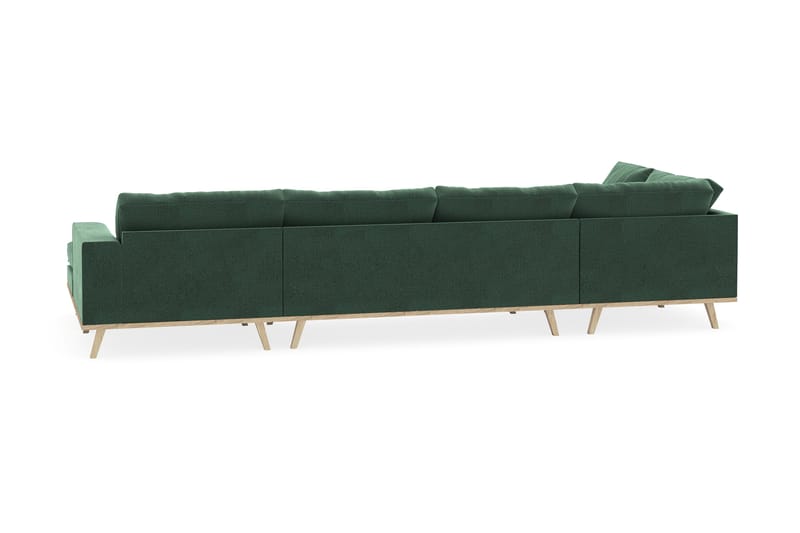 Copenhagen 5-sits Vänstervänd U-formad Soffa med Divan och Schäslong i Sammet - Mörkgrön - Products - Möbler - Soffa - Sammetssoffa