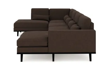 Copenhagen 5-sits Vänstervänd U-formad Soffa med Divan och Schäslong i Tyg - Brun - Products - Möbler - Soffa - U-soffa