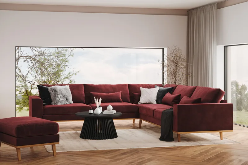 Copenhagen 6-sits L-formad Hörnsoffa i Sammet - Lila - Products - Möbler - Soffa - Sammetssoffa