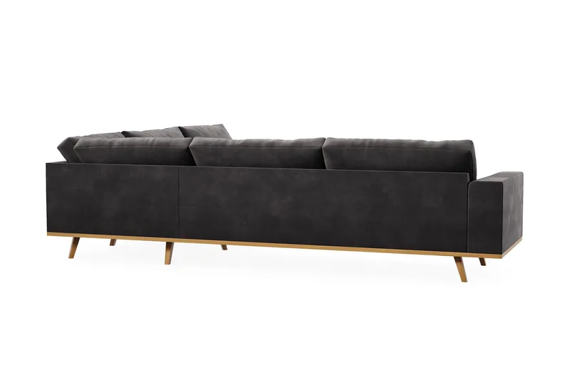Copenhagen 6-sits L-formad Hörnsoffa i Sammet - Mörkgrå - Products - Möbler - Soffa - Sammetssoffa