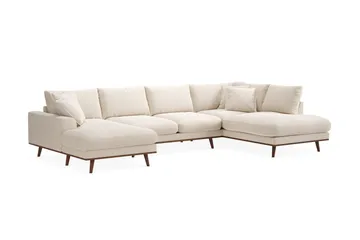 Copenhagen Premium 5-sits Högervänd U-formad Djup Soffa med Divan och Schäslong i Chenille - Ljusbeige - Products - Möbler - Soffa - U-soffa
