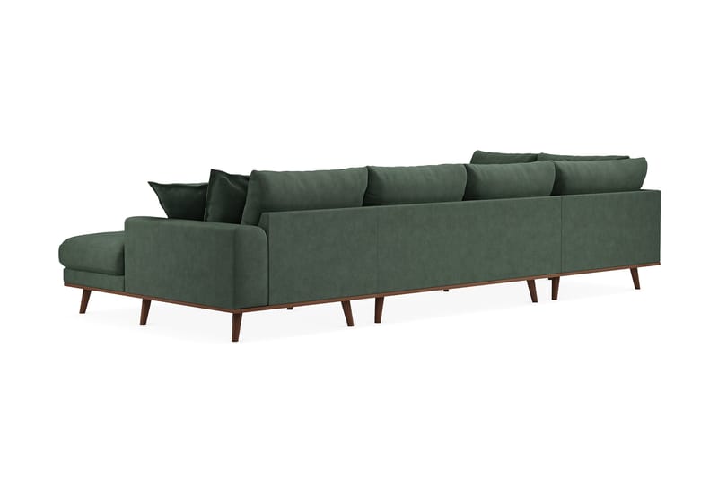 Copenhagen Premium 5-sits Vänstervänd U-formad Djup Soffa med Divan och Schäslong i Tyg - Grön - Products - Möbler - Soffa - U-soffa