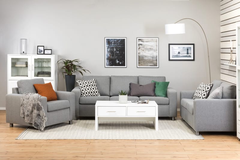 Crazy 3-sits Tygsoffa - Grå - Products - Möbler - Soffa - 3 sits soffa