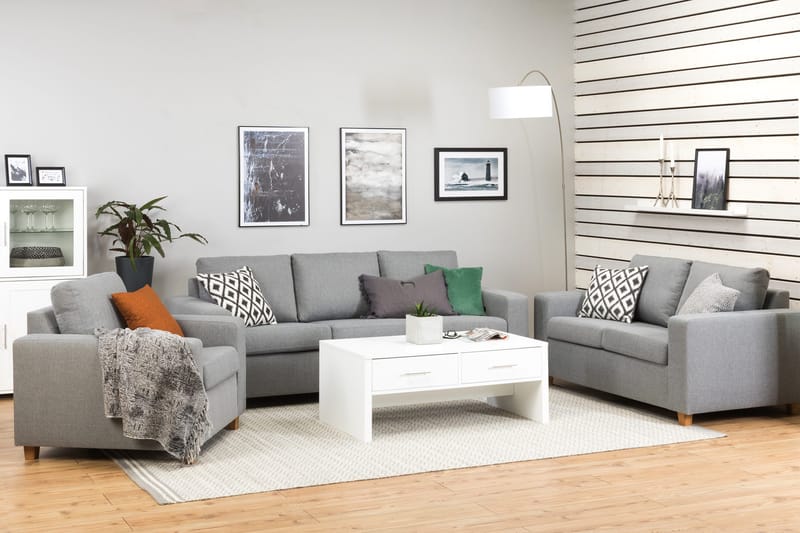 Crazy 3-sits Tygsoffa - Grå - Products - Möbler - Soffa - 3 sits soffa