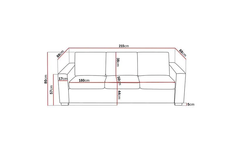 Crazy 3-sits Tygsoffa - Mörkgrå - Products - Möbler - Soffa - 3 sits soffa