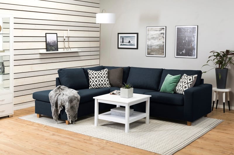 Crazy 3-sits Vänstervänd L-formad Schäslongsoffa i Tyg - Blå - Products - Möbler - Soffa - Divansoffa & schäslongsoffa