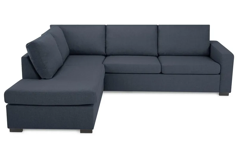 Crazy 3-sits Vänstervänd L-formad Schäslongsoffa i Tyg, Blå