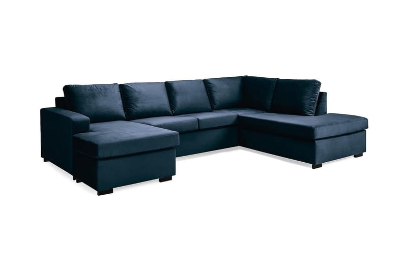 Crazy 4-sits Högervänd U-formad Large Soffa med Divan och Schäslong i Sammet - Blå - Products - Möbler - Soffa - U-soffa