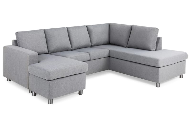 Crazy 4-sits Högervänd U-formad Large Soffa med Divan och Schäslong i Tyg - Grå - Products - Möbler - Soffa - U-soffa