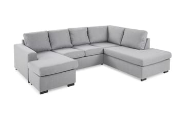 Crazy 4-sits Högervänd U-formad Large Soffa med Divan och Schäslong i Tyg - Grå - Products - Möbler - Soffa - U-soffa