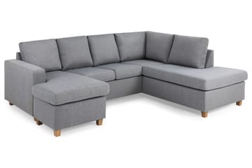 Crazy 4-sits Högervänd U-formad Large Soffa med Divan och Schäslong i Tyg - Grå - Products - Möbler - Soffa - U-soffa