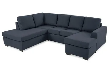 Crazy 4-sits Vänstervänd U-formad Large Soffa med Divan och Schäslong i Tyg - Blå - Products - Möbler - Soffa - U-soffa