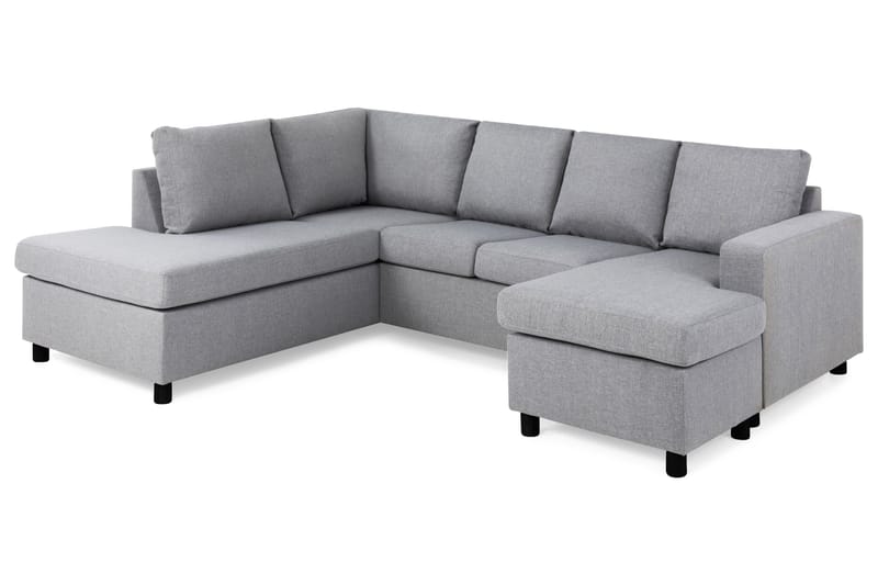 Crazy 4-sits Vänstervänd U-formad Large Soffa med Divan och Schäslong i Tyg - Grå - Products - Möbler - Soffa - U-soffa