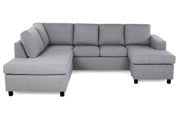 Crazy 4-sits Vänstervänd U-formad Large Soffa med Divan och Schäslong i Tyg - Grå - Products - Möbler - Soffa - U-soffa