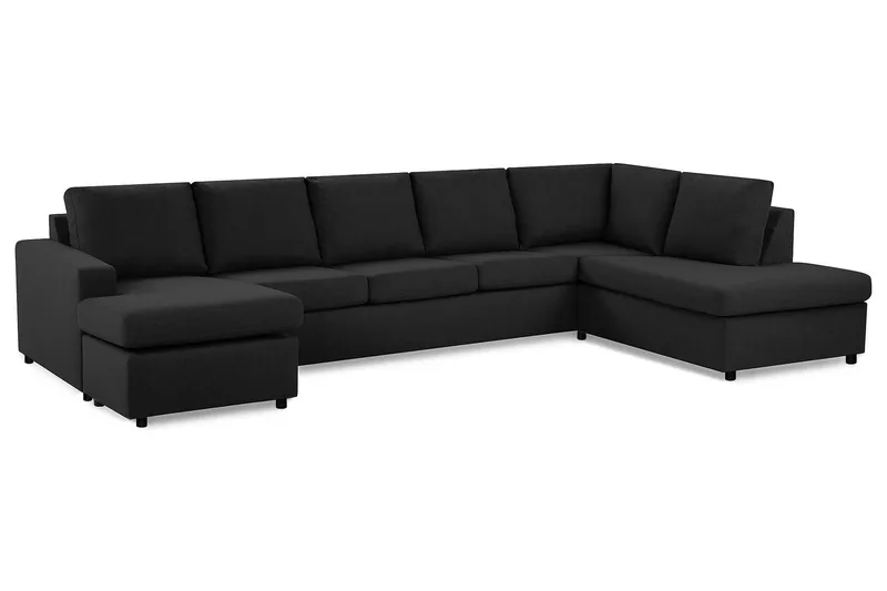 Crazy 5-sits Högervänd U-formad X-Large Soffa med Divan och Schäslong i Tyg - Antracit - Products - Möbler - Soffa - U-soffa