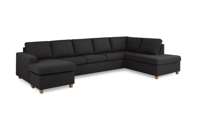 Crazy 5-sits Högervänd U-formad X-Large Soffa med Divan och Schäslong i Tyg - Antracit - Products - Möbler - Soffa - U-soffa