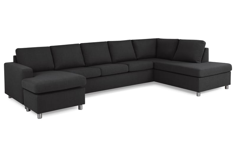Crazy 5-sits Högervänd U-formad X-Large Soffa med Divan och Schäslong i Tyg - Antracit - Products - Möbler - Soffa - U-soffa