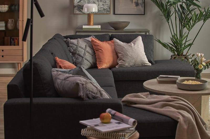 Crazy 5-sits Högervänd U-formad X-Large Soffa med Divan och Schäslong i Tyg - Antracit - Products - Möbler - Soffa - U-soffa