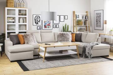 Crazy 5-sits Högervänd U-formad X-Large Soffa med Divan och Schäslong i Tyg - Beige - Products - Möbler - Soffa - U-soffa