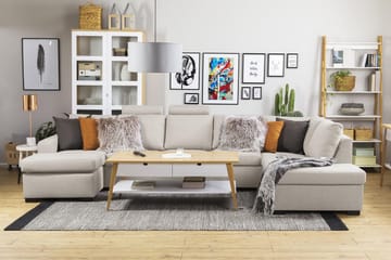 Crazy 5-sits Högervänd U-formad X-Large Soffa med Divan och Schäslong i Tyg - Beige - Products - Möbler - Soffa - U-soffa
