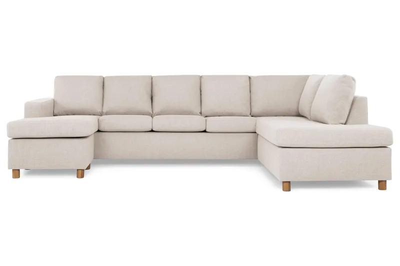 Crazy 5-sits Högervänd U-formad X-Large Soffa med Divan och Schäslong i Tyg - Beige - Products - Möbler - Soffa - U-soffa
