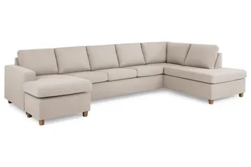 Crazy 5-sits Högervänd U-formad X-Large Soffa med Divan och Schäslong i Tyg - Beige - Products - Möbler - Soffa - U-soffa